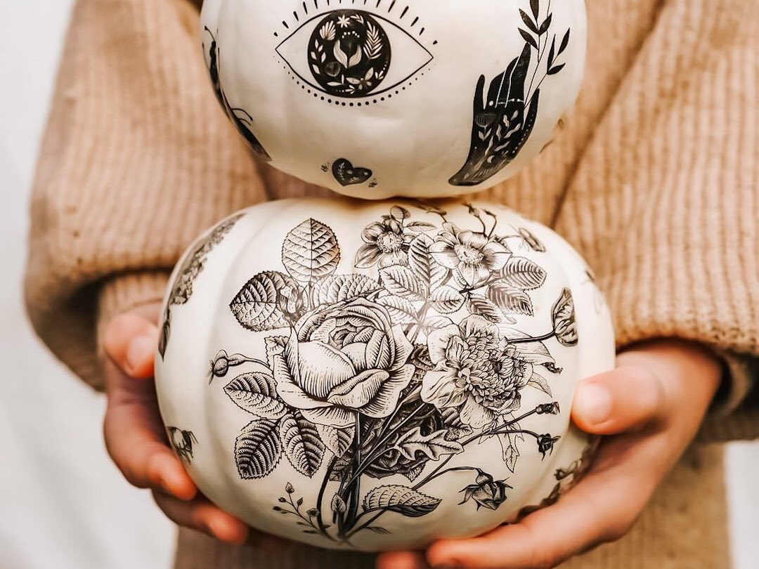 No-Carve Temporary Tattoo Pumpkins