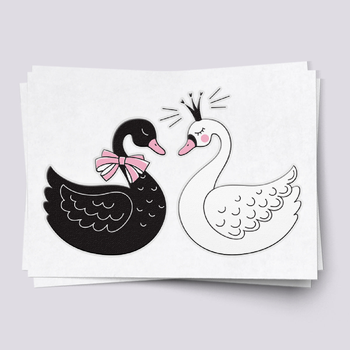 Elegant Swan Temporary Tattoos