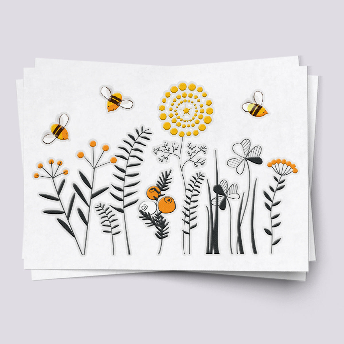 Honey Bees &amp; Wild Flowers Temporary Tattoos - Kids Party Fun