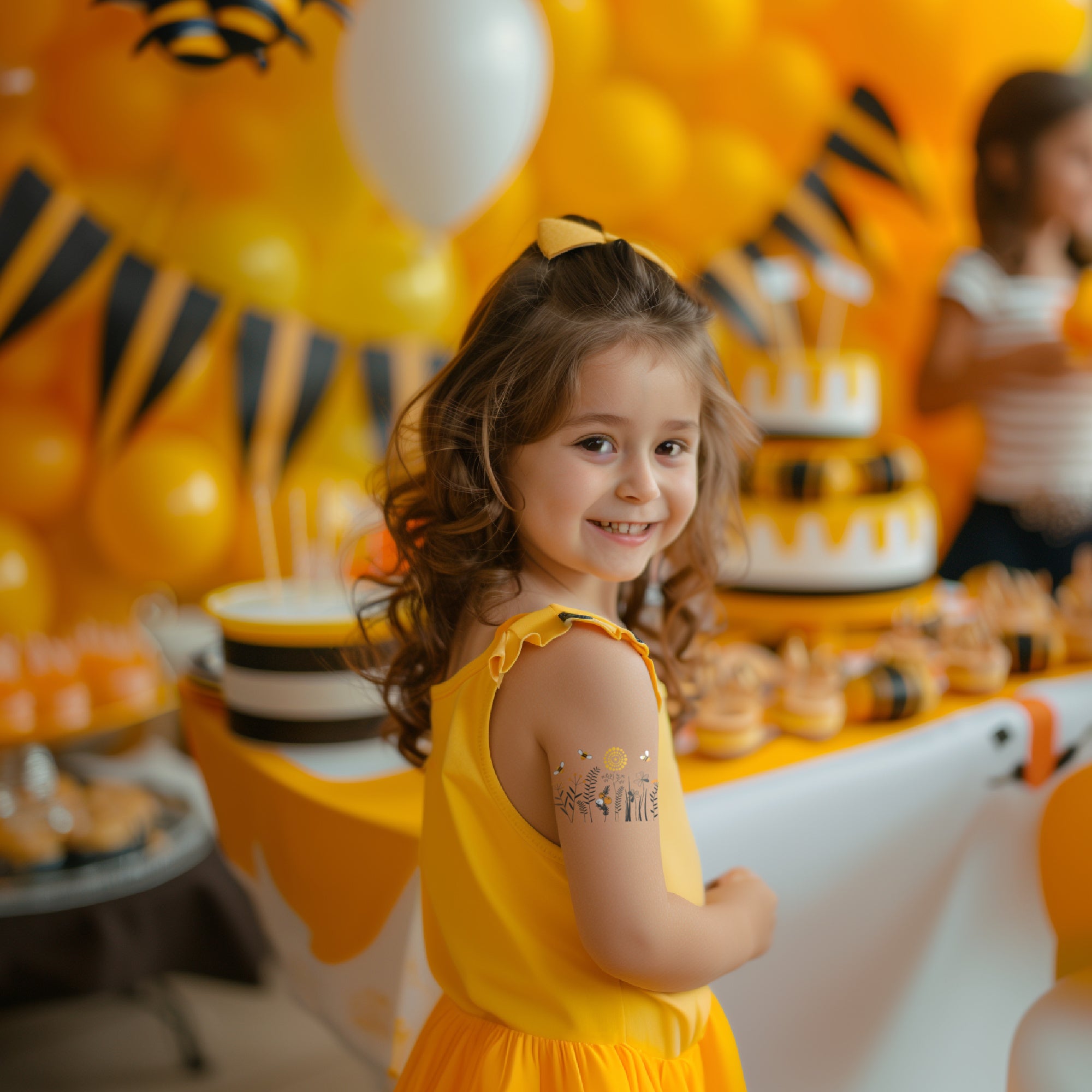 Honey Bees & Wild Flowers Temporary Tattoos - Kids Party Fun