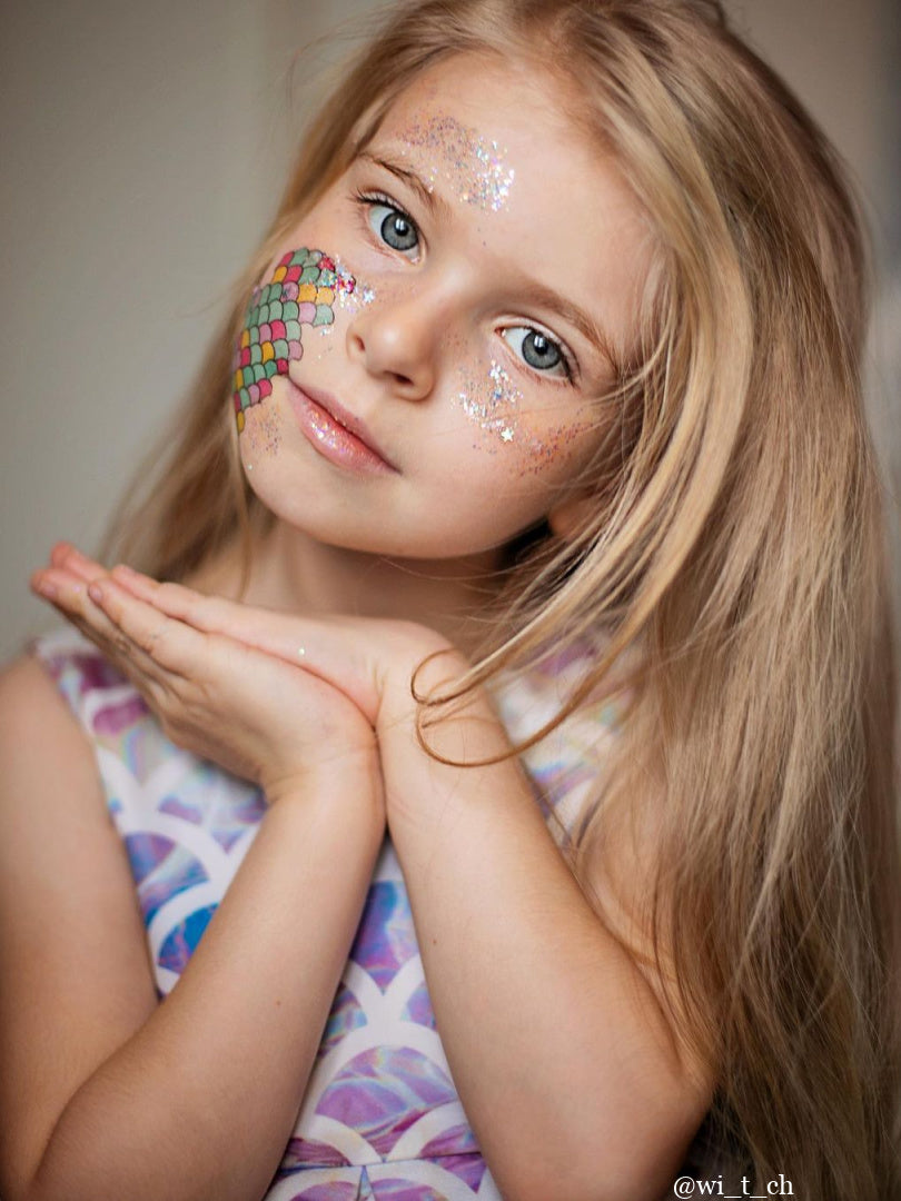 Colorful Mermaid Scales Temporary Tattoos - Perfect for Party Fun