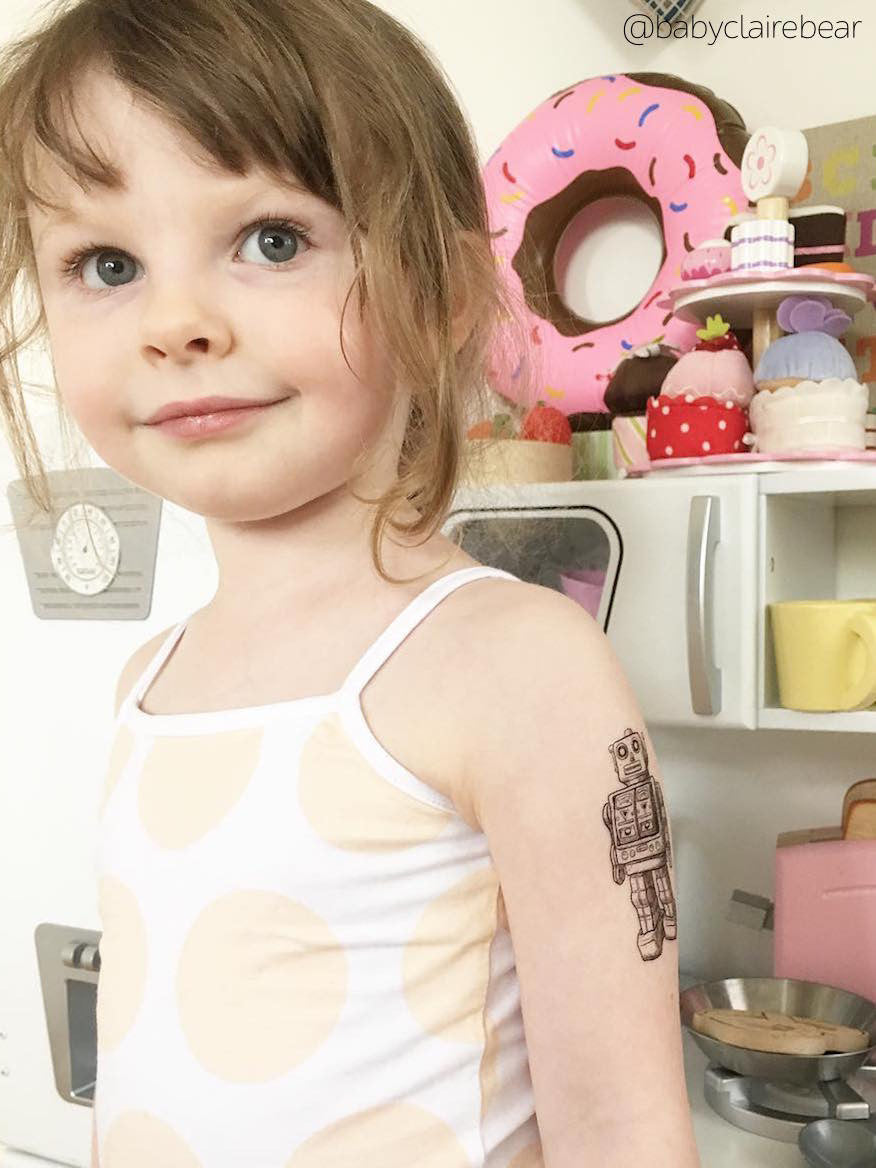 DUCKY STREET kids temporary Tattoo Robot designed by duckystreet - 2