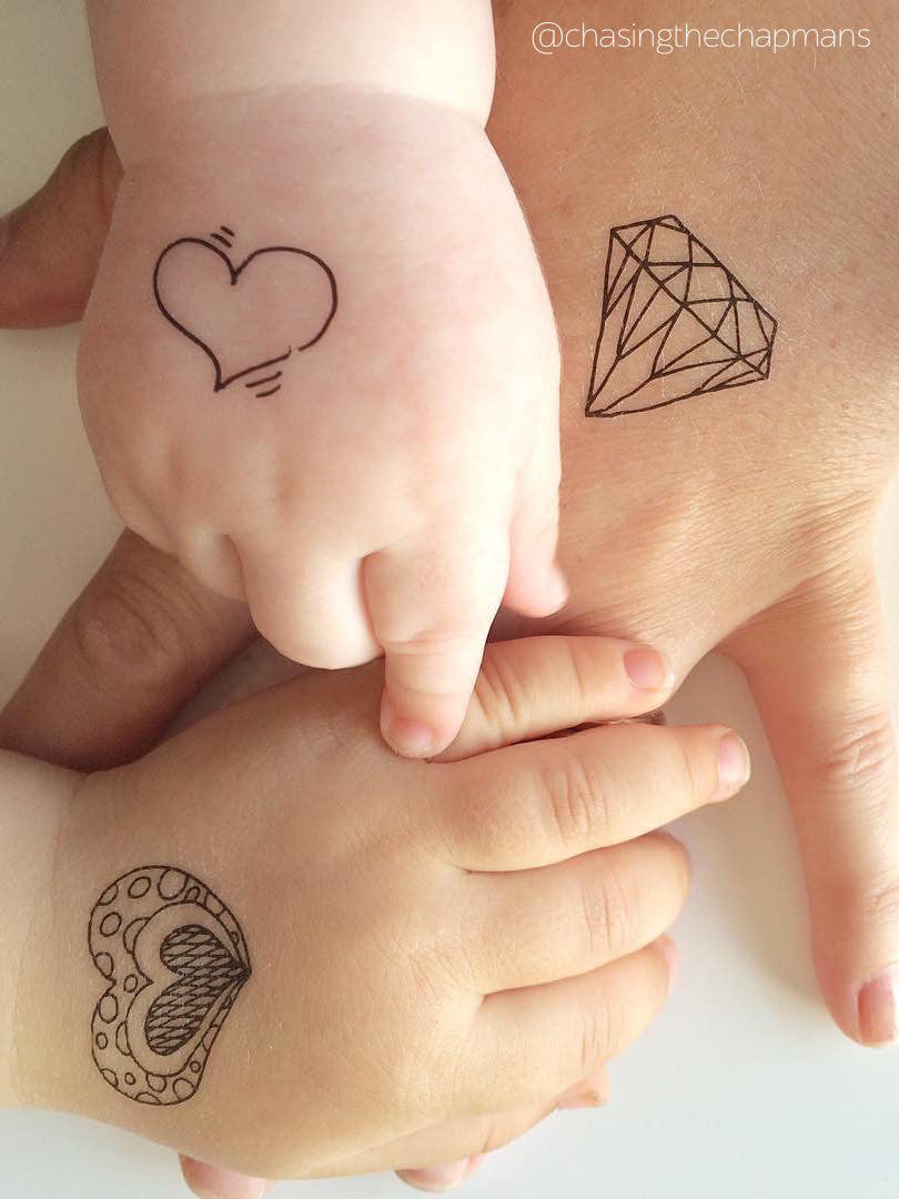 DUCKY STREET kids temporary Tattoo sheet Diamonds designed by Amy Ellks - 5
