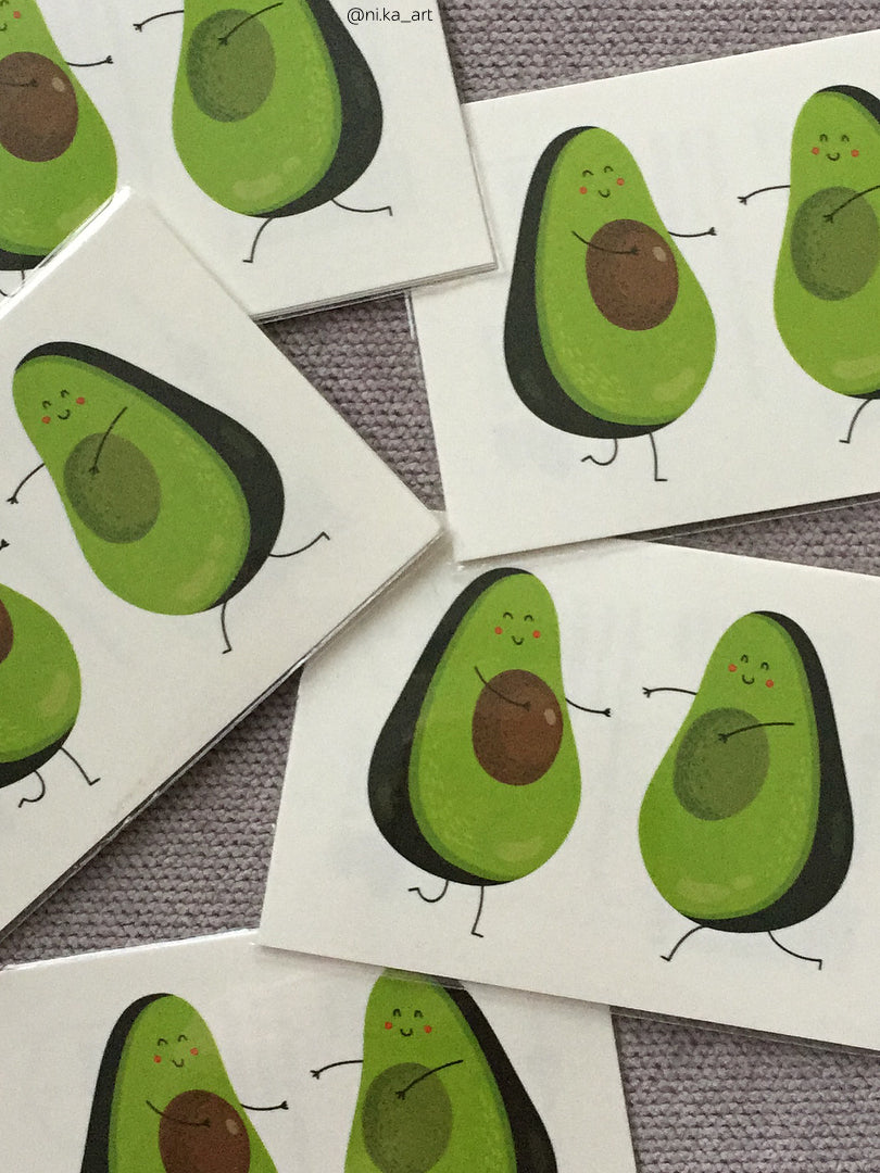 Avocado fruit high quality temporary tattoos