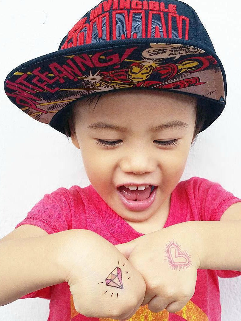 DUCKY STREET kids temporary Tattoo sheet Diamonds designed by Amy Ellks - 6
