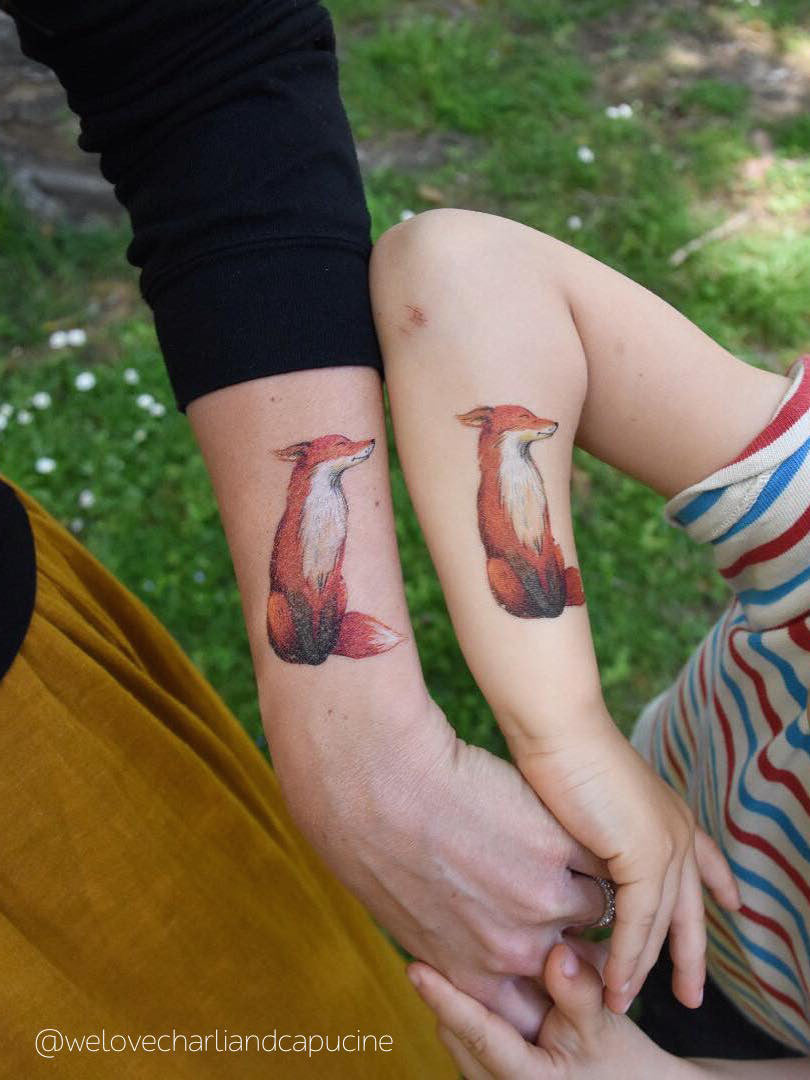 DUCKY STREET kids temporary Tattoo Fox designed by Swiejko - 2