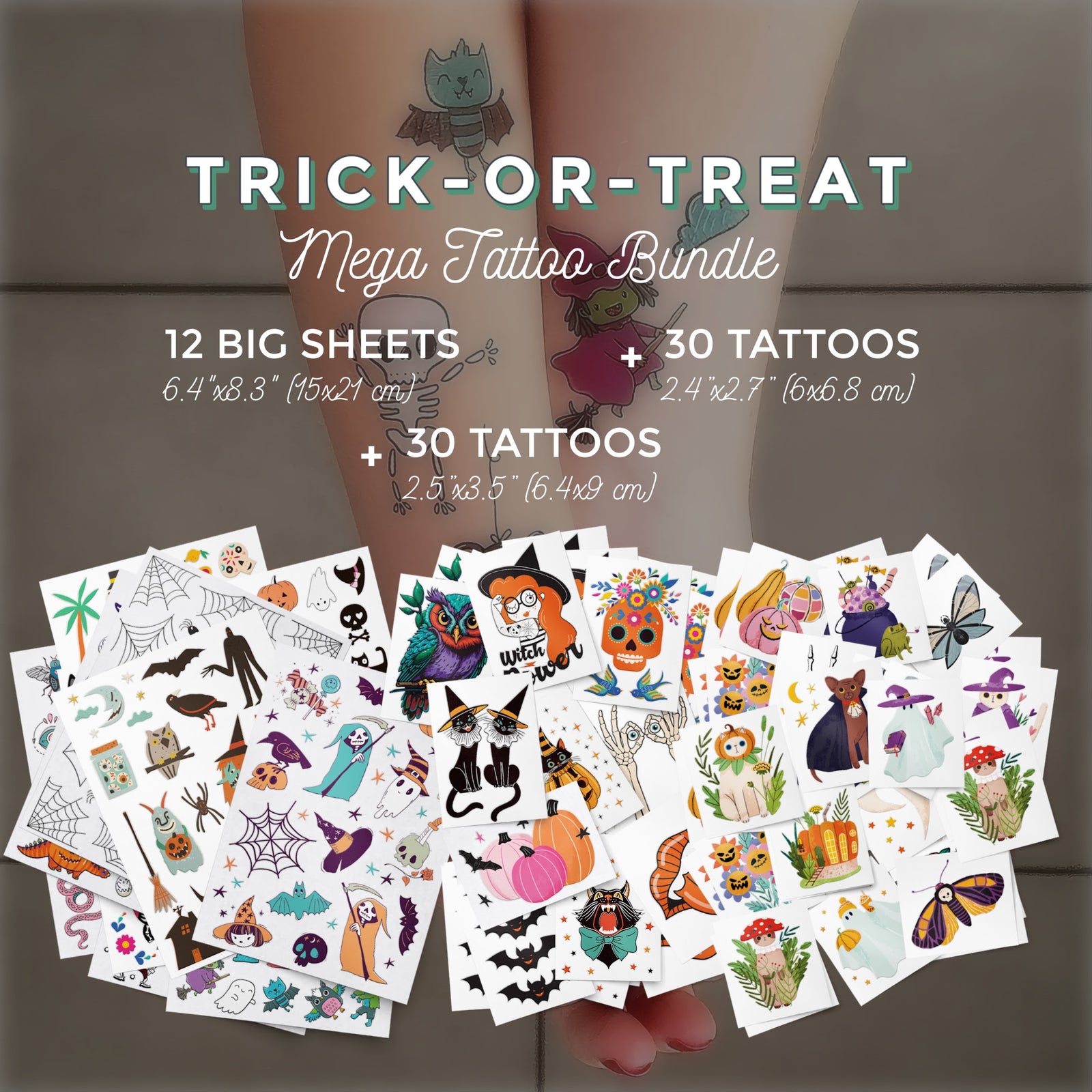 Spooky Offer 👻 Halloween Temporary Tattoos Trick-or-Treat Big Party Bundle