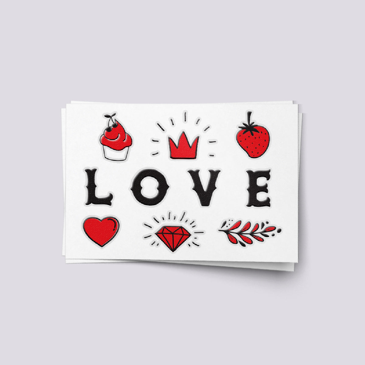 Love: Set of 3 knuckle temporary tattoo sheets