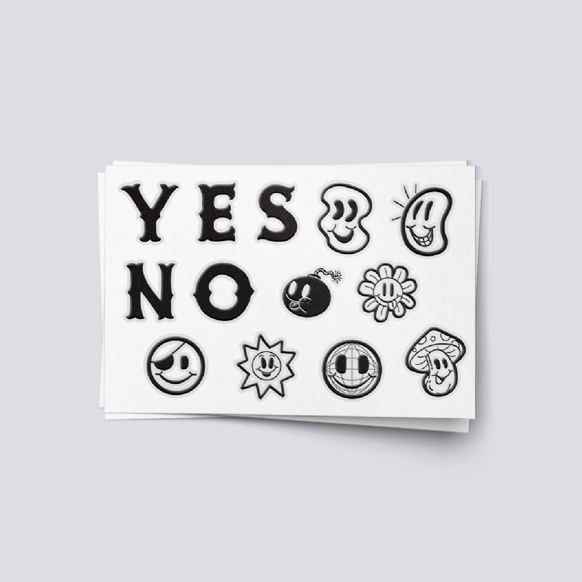 Yes / No knuckle temporary tattoos set for kids