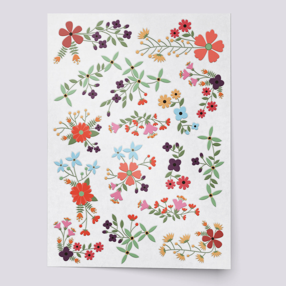 Flowers temporary tattoo set