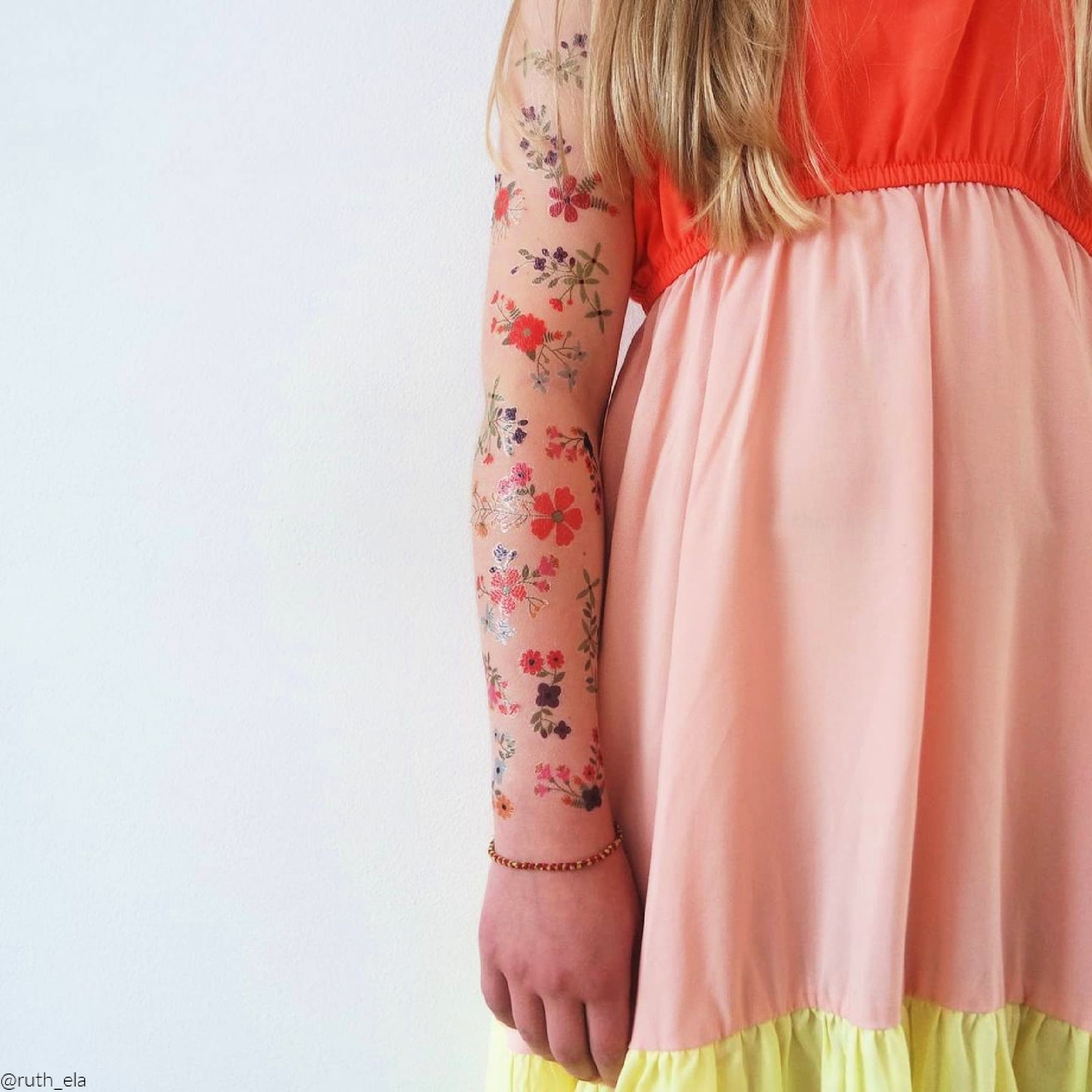 Flowers temporary tattoo set