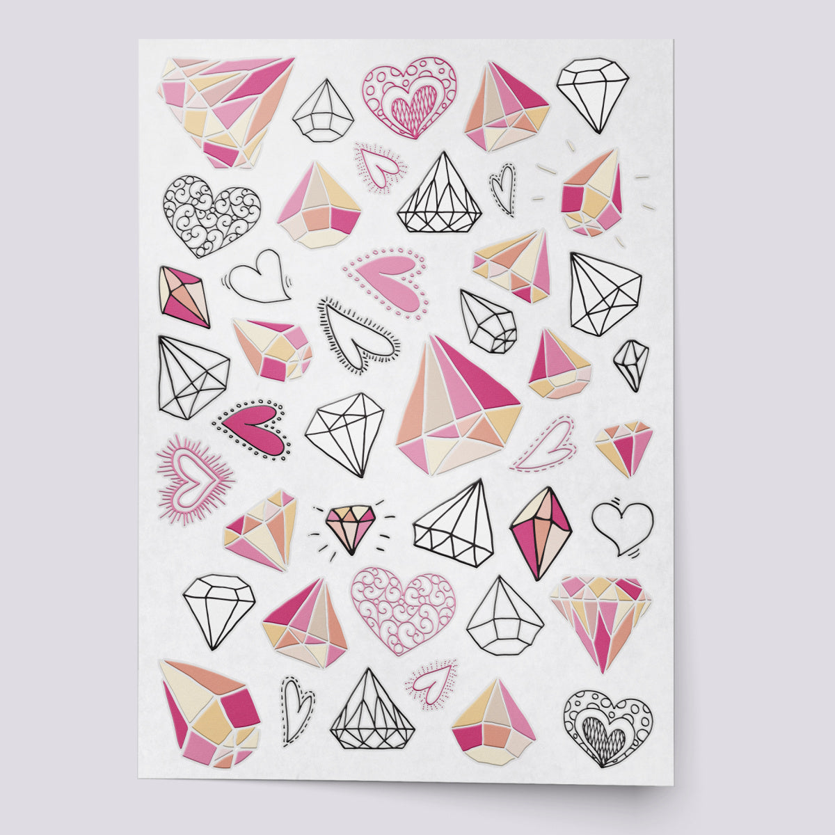 Diamonds temporary tattoo set