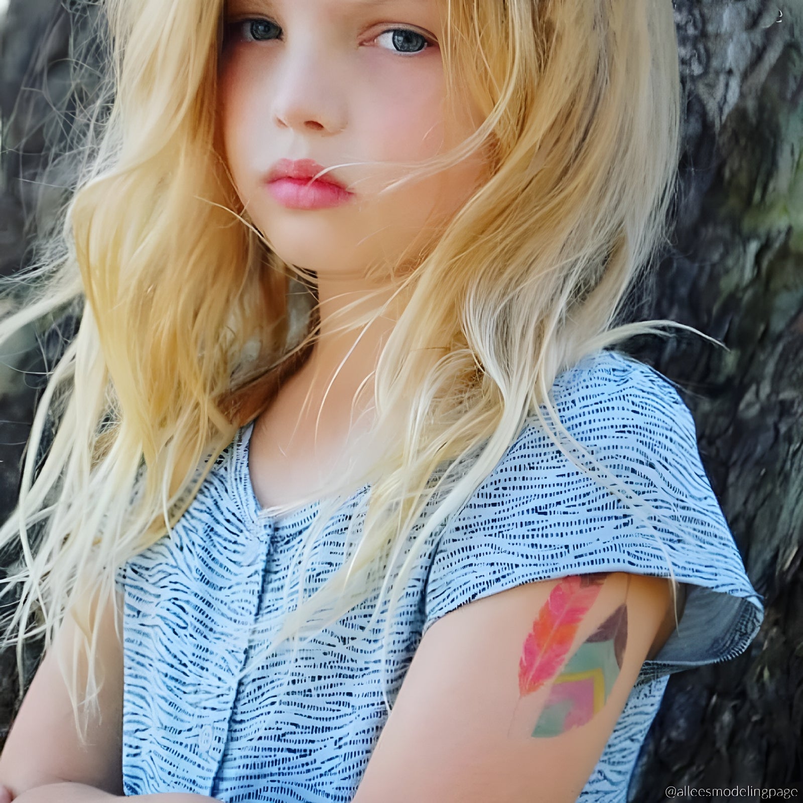 Feathers temporary tattoo set