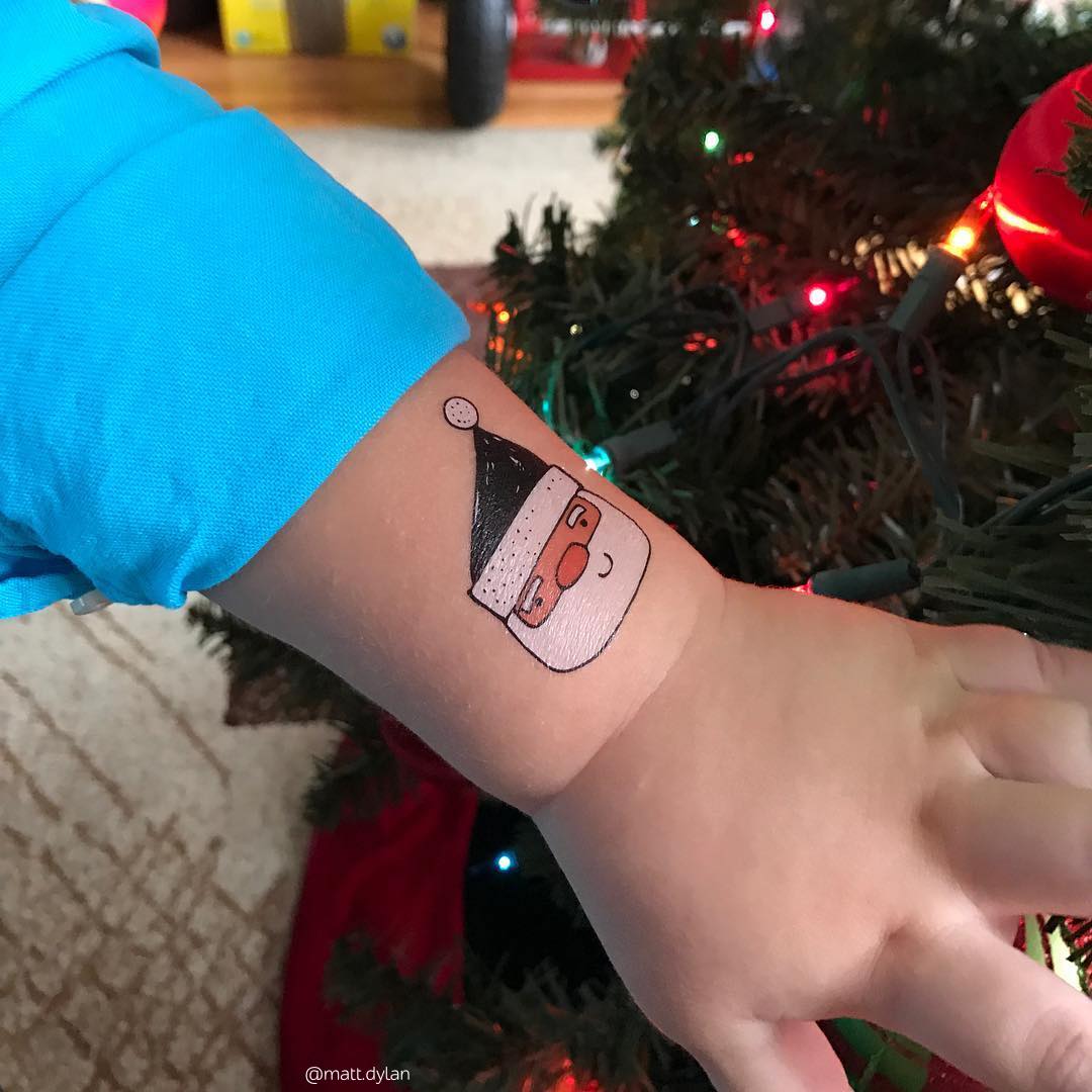 Christmas characters temporary tattoo set