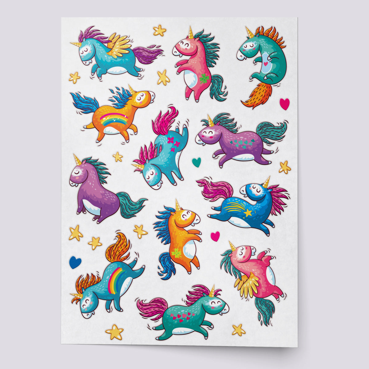 Temporary tattoo set "Rainbow unicorns" 