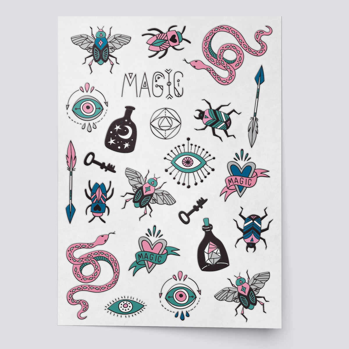 Magic temporary tattoo set
