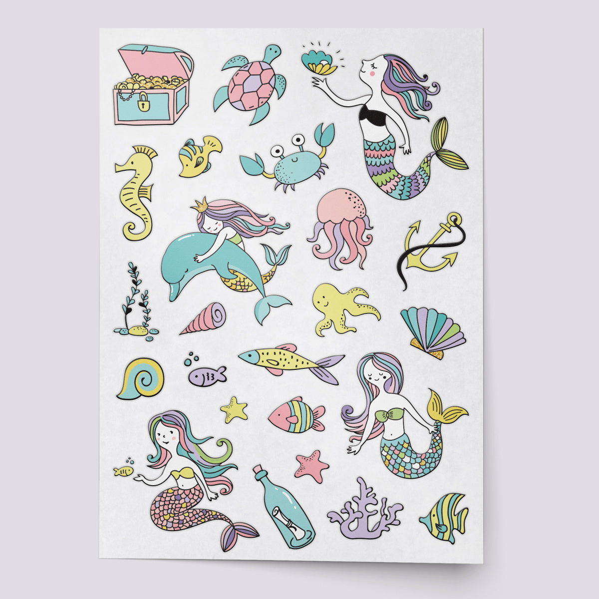 Under the Sea temporary tattoo set