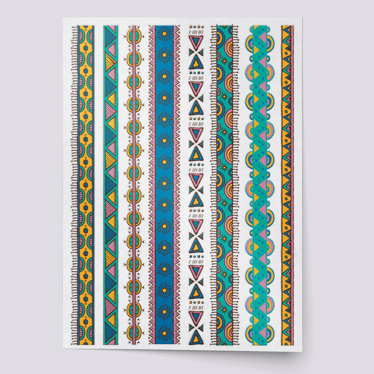 Bohemian Tribal «Arm Bands» Temporary Tattoo Sheet