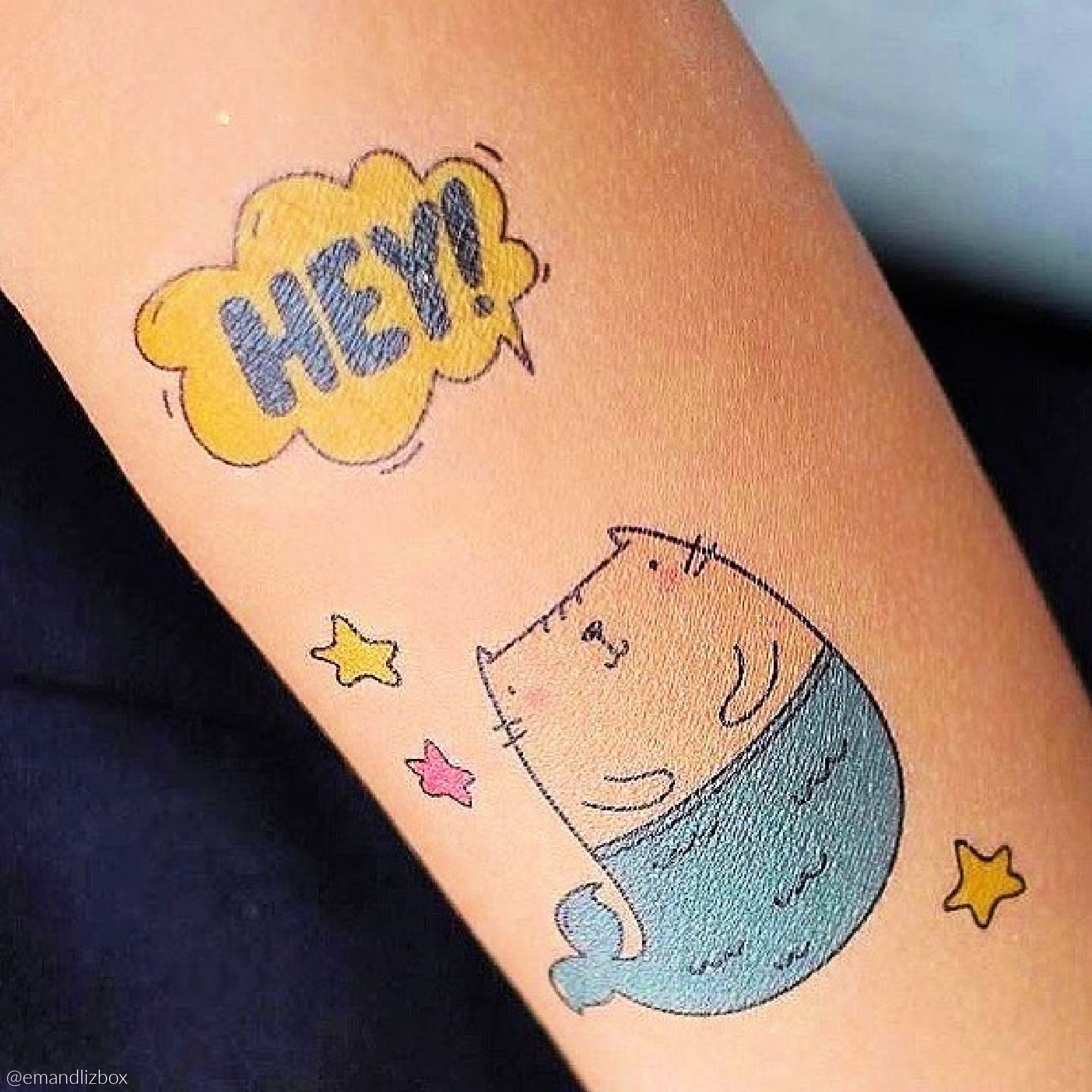 Kawaii cats temporary tattoos. Set of body stickers.
