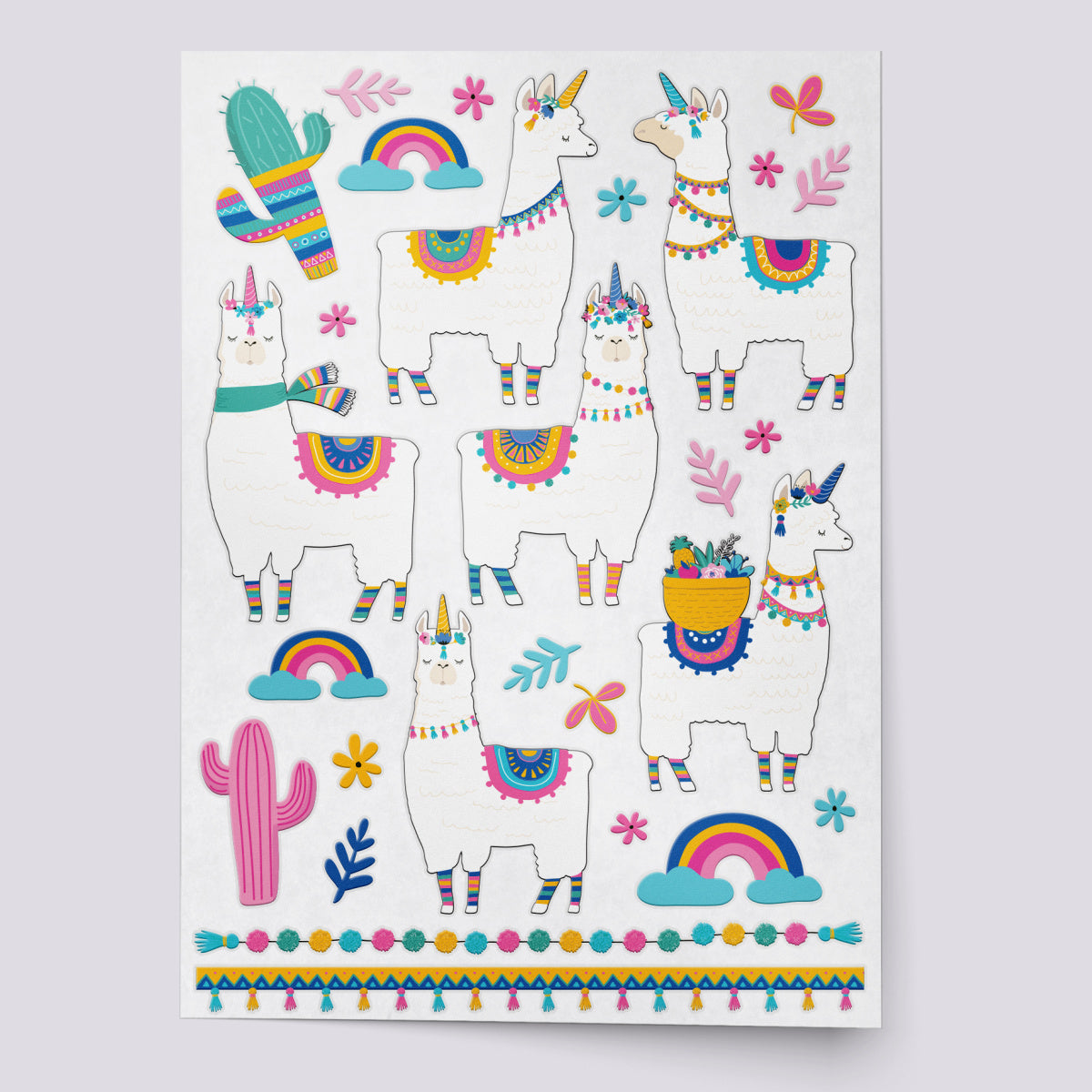 Llamacorns temporary tattoo set