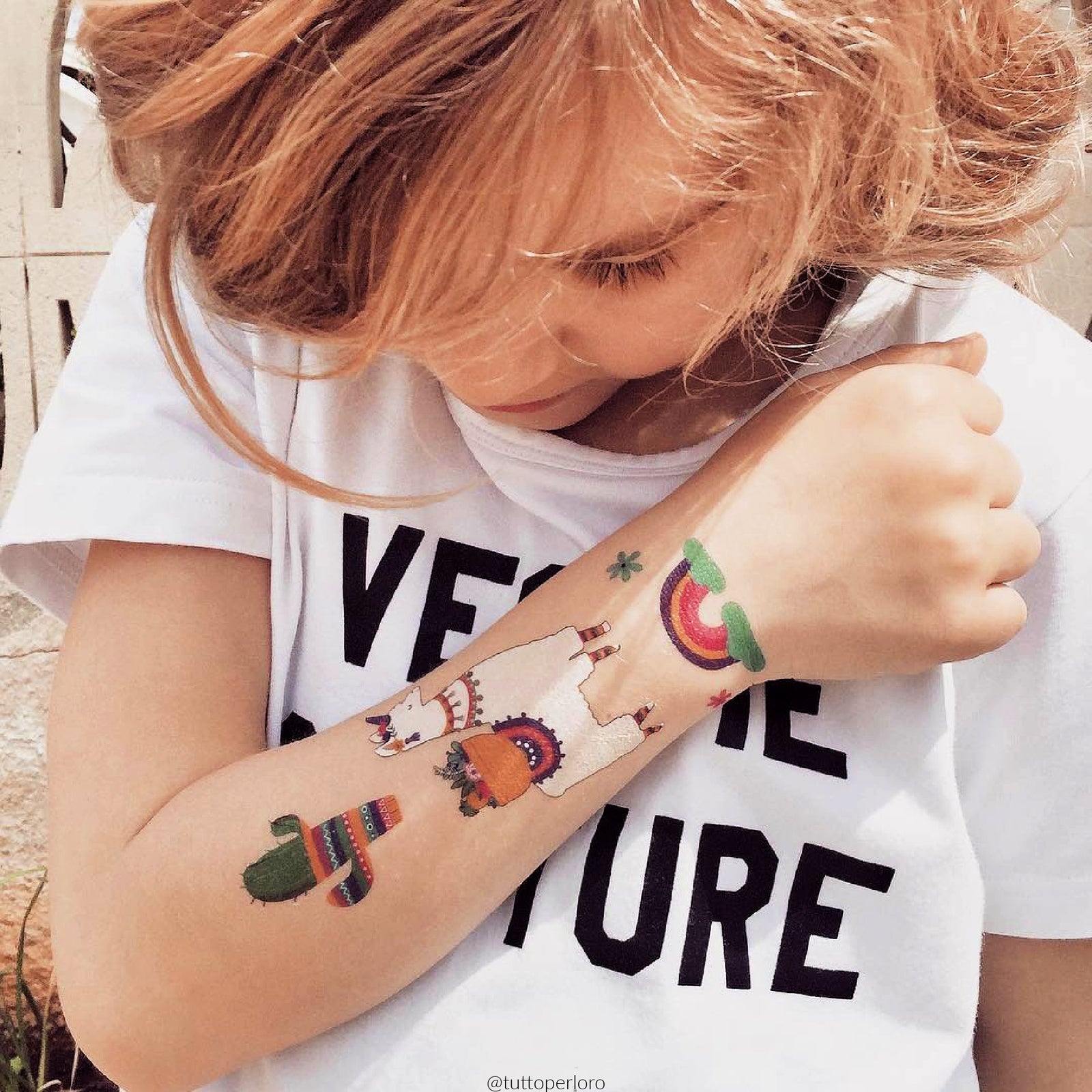 Llamacorns temporary tattoo set