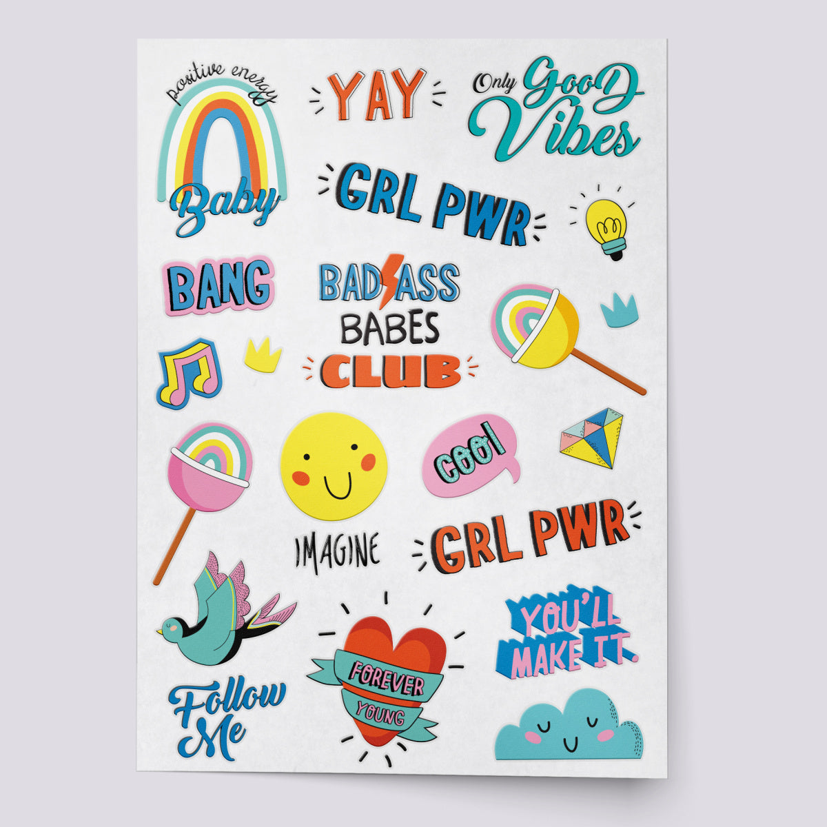 Girl power temporary tattoo set