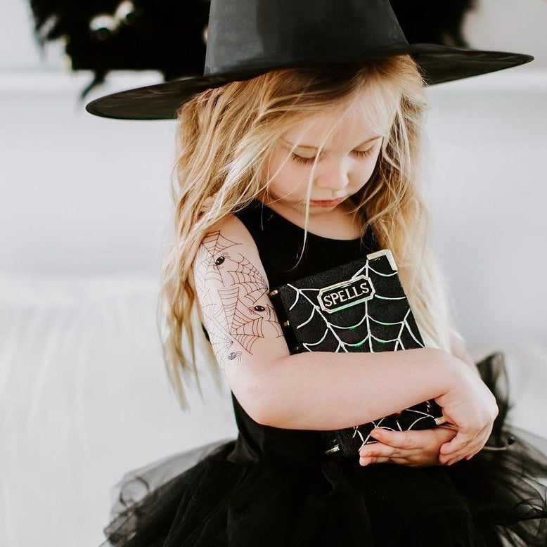 Spider web temporary tattoo set