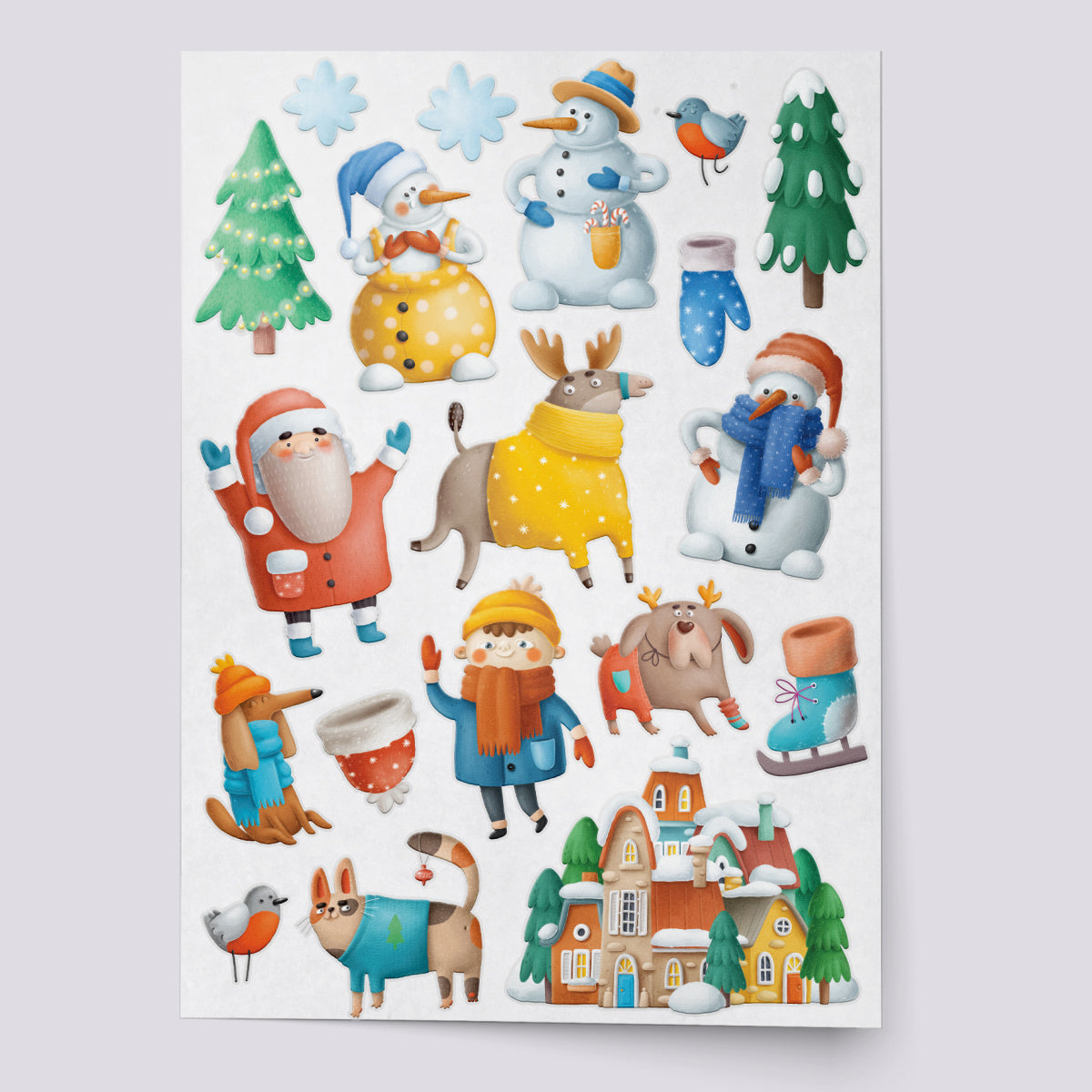 Cartoon Christmas temporary tattoo set