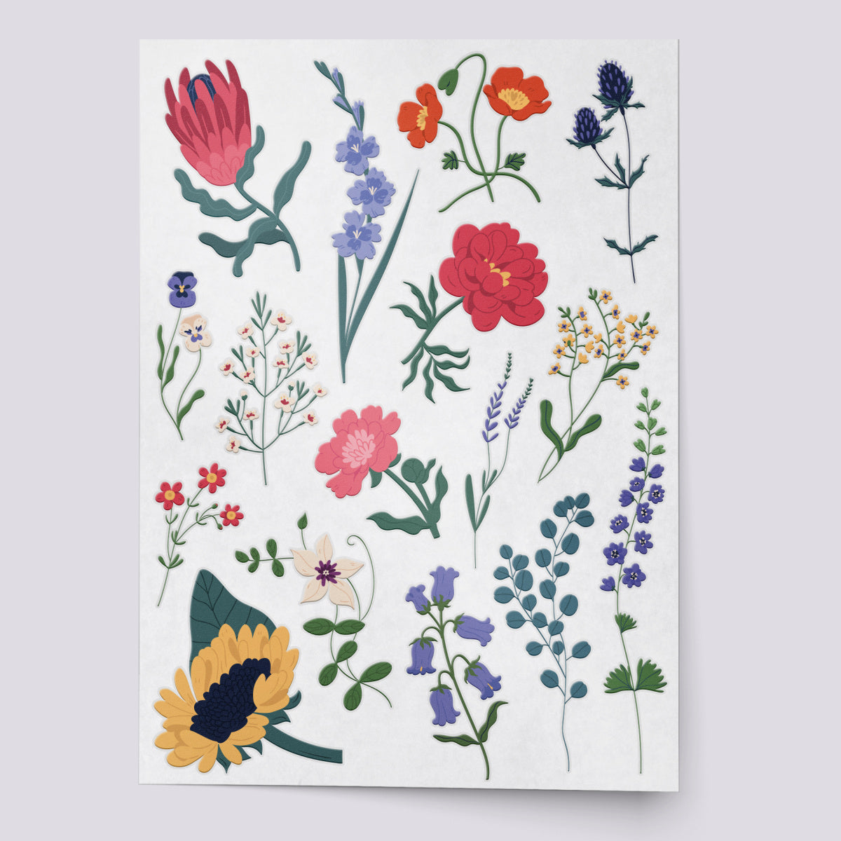 Flowers and Herbs temporary tattoo set