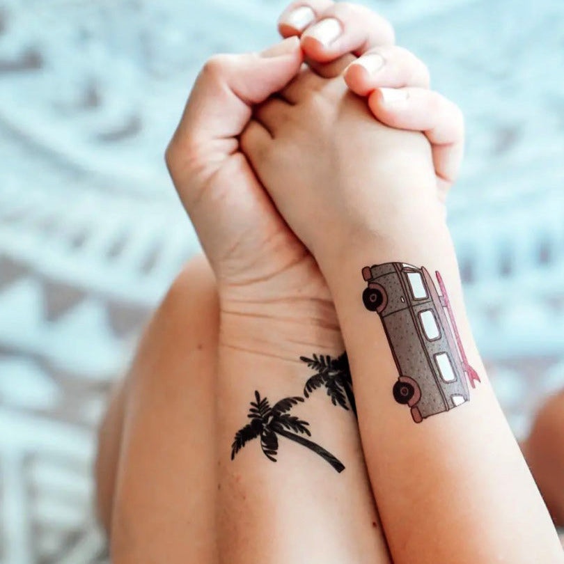 Surfing paradise temporary tattoo set