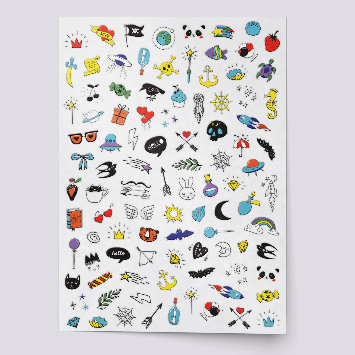 Tiny temporary tattoo set