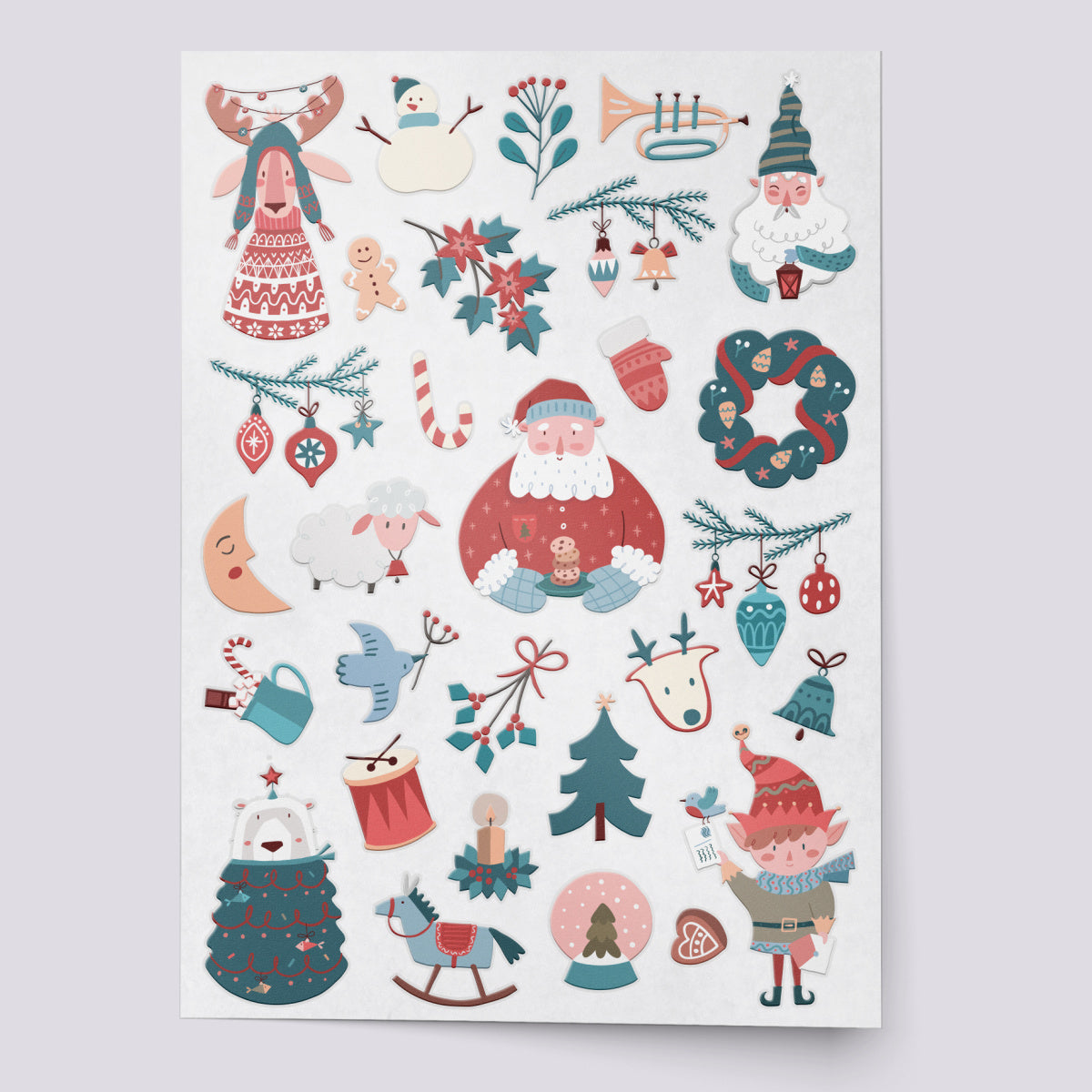 Holly Jolly Christmas temporary tattoo set