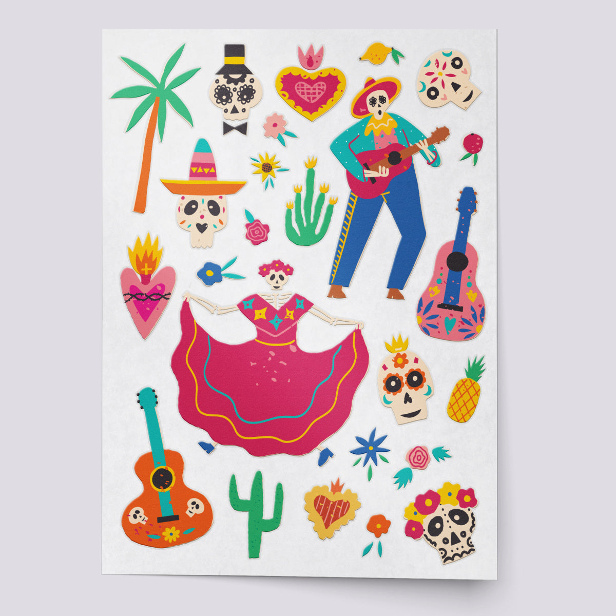 The day of the Dead temporary tattoo set