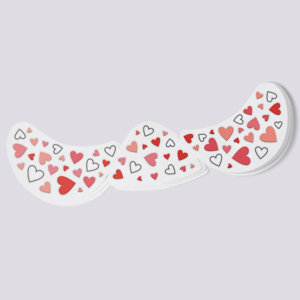 Pink hearts. Set of 3 face freckles temporary tattoos