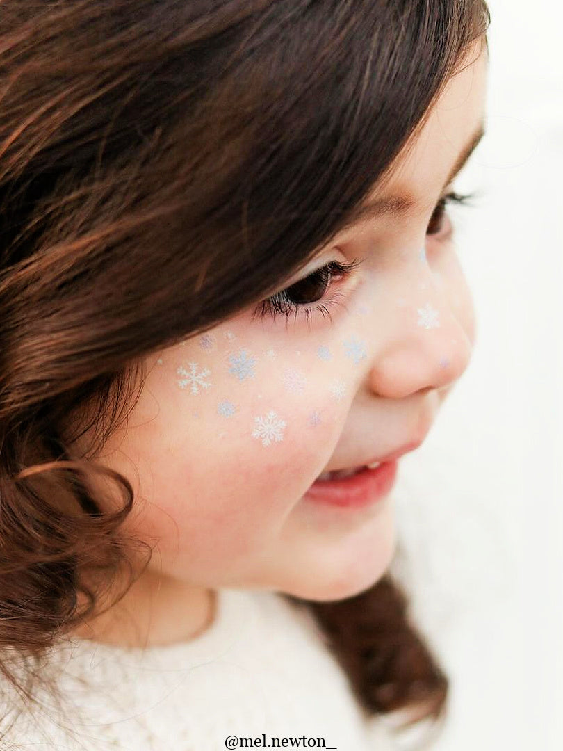 Snowflakes face freckles temporary tattoo