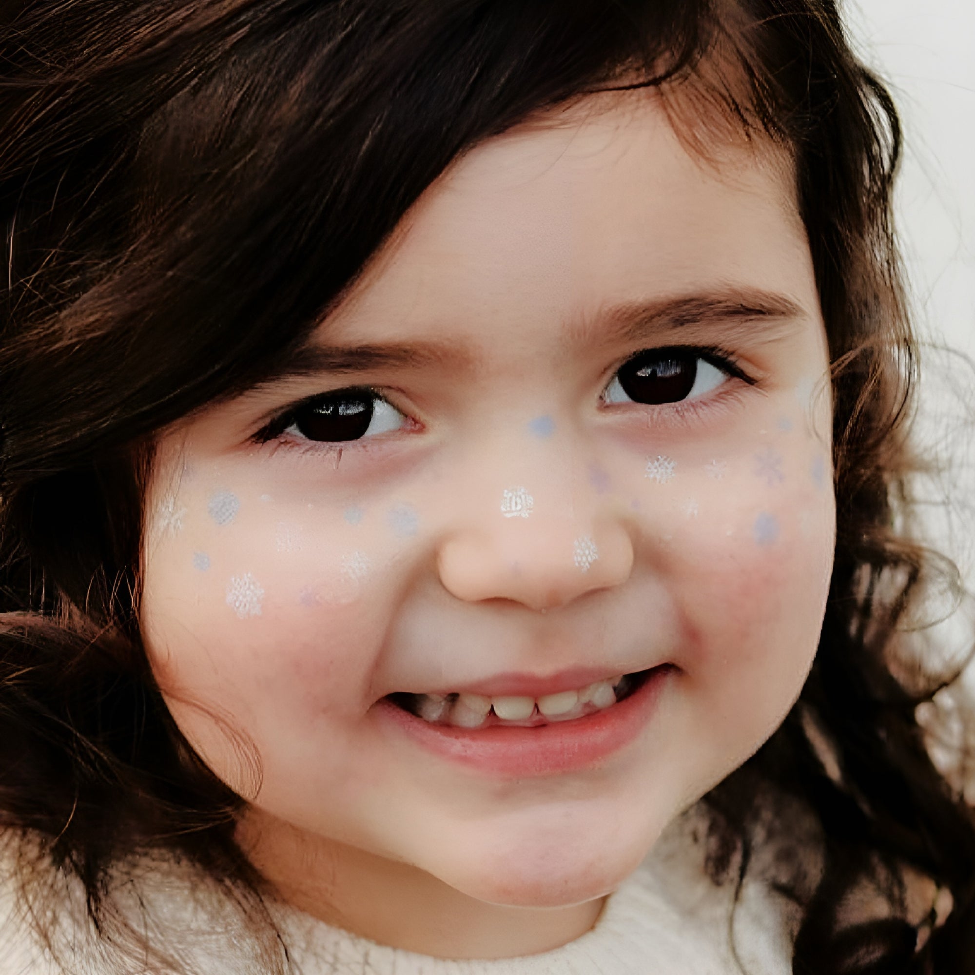 Snowflakes face freckles temporary tattoo