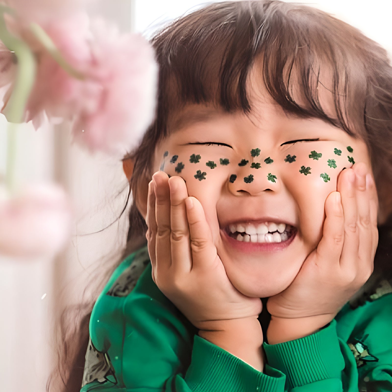 Lucky clover freckles temporary tattoo