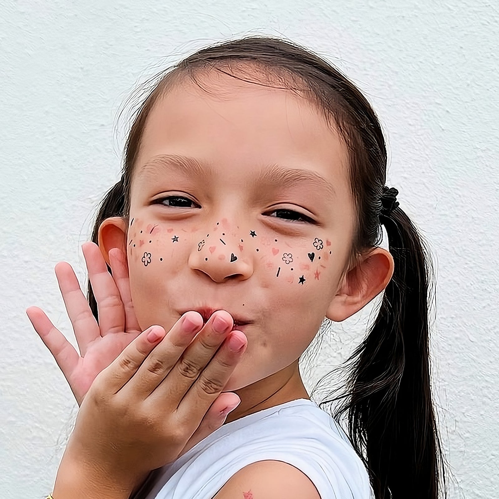 Pink Party freckles temporary tattoo