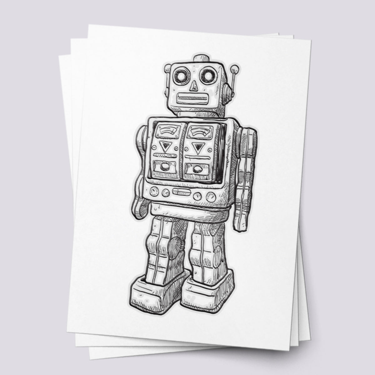 Robot Retro Toy Temporary Tattoo for Kids - Vintage Fun