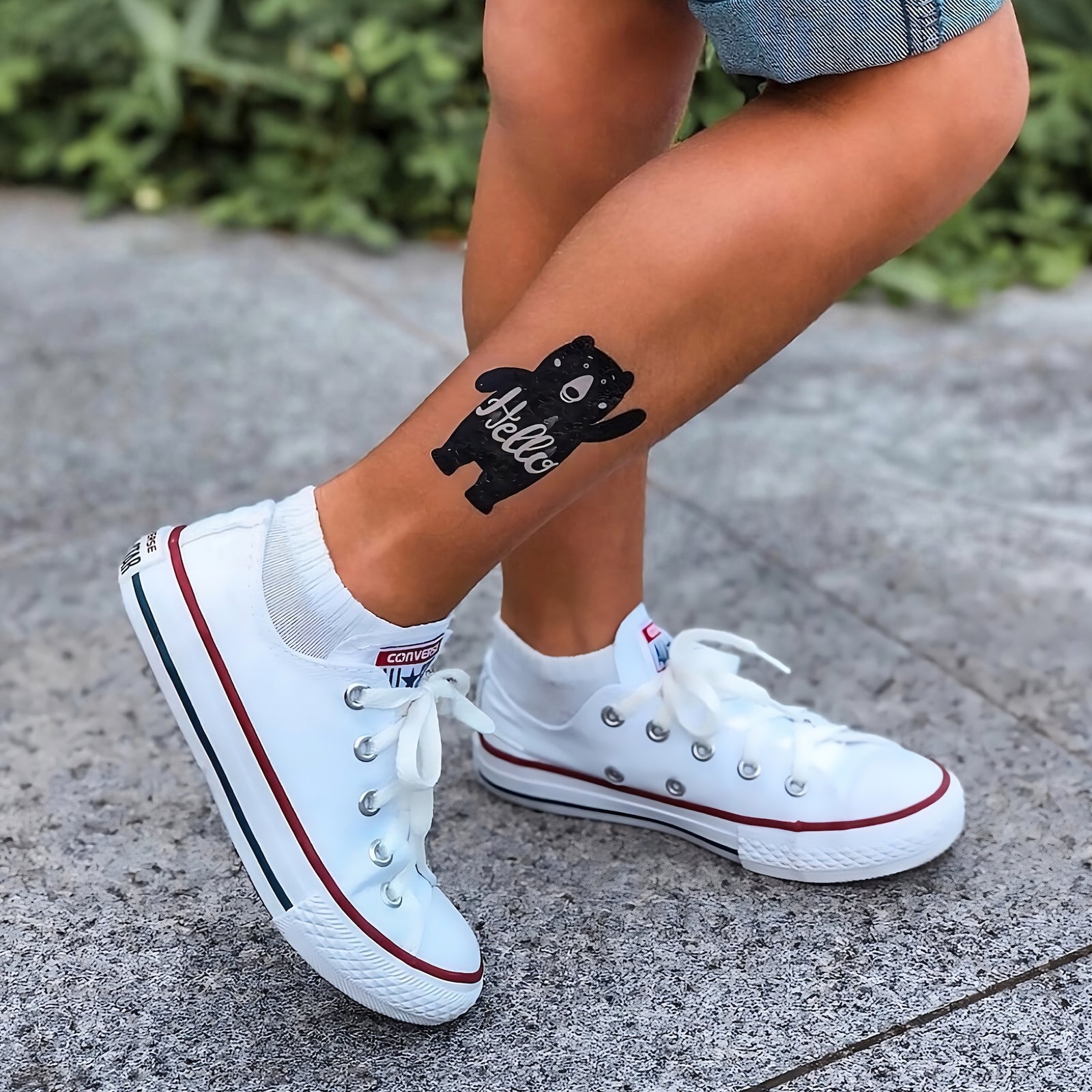 Hello Bear Temporary Tattoos - Fun Forest Animal Designs for Kids