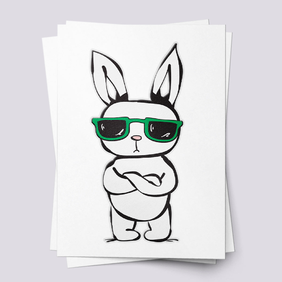 Rad Rabbit with Sunglasses Temporary Tattoo