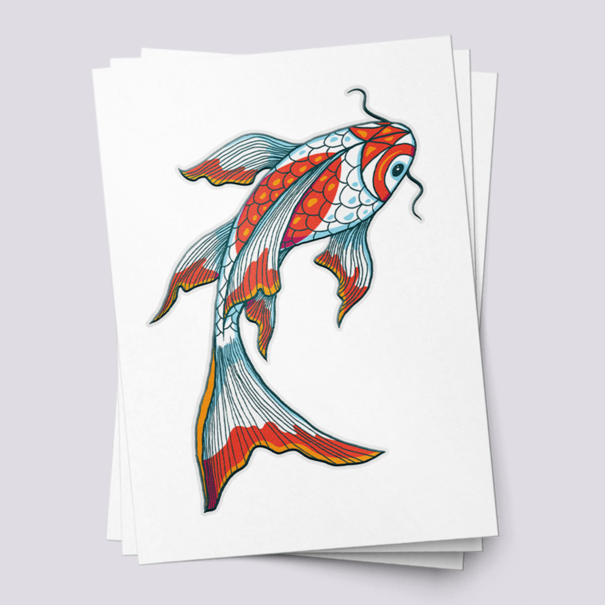 Koi Fish Temporary Tattoos – Asian Elegance for Kids' Parties