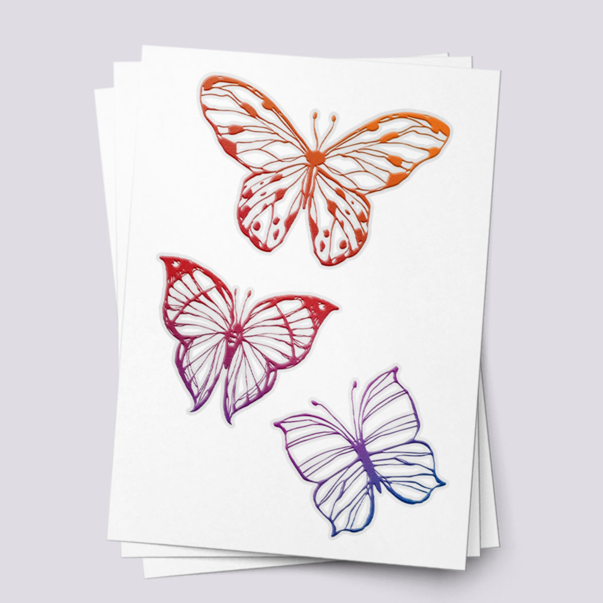 Vibrant Rainbow Butterflies Temporary Tattoos - Colorful Party Fun