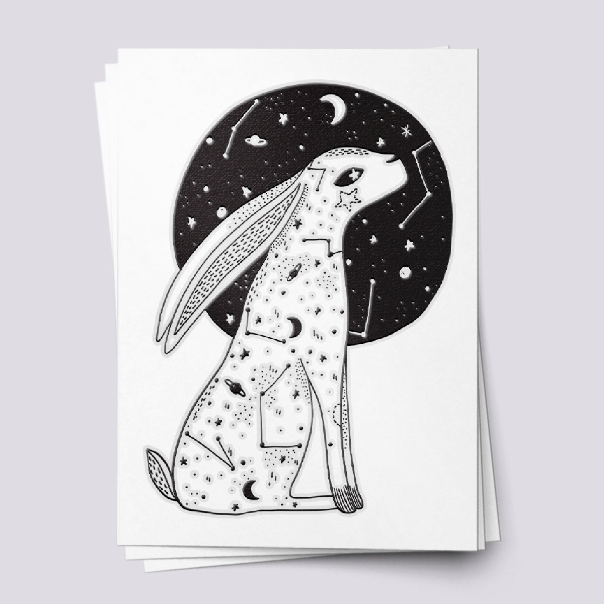 Space Bunny Temporary Tattoo – Cosmic Fun for Kids