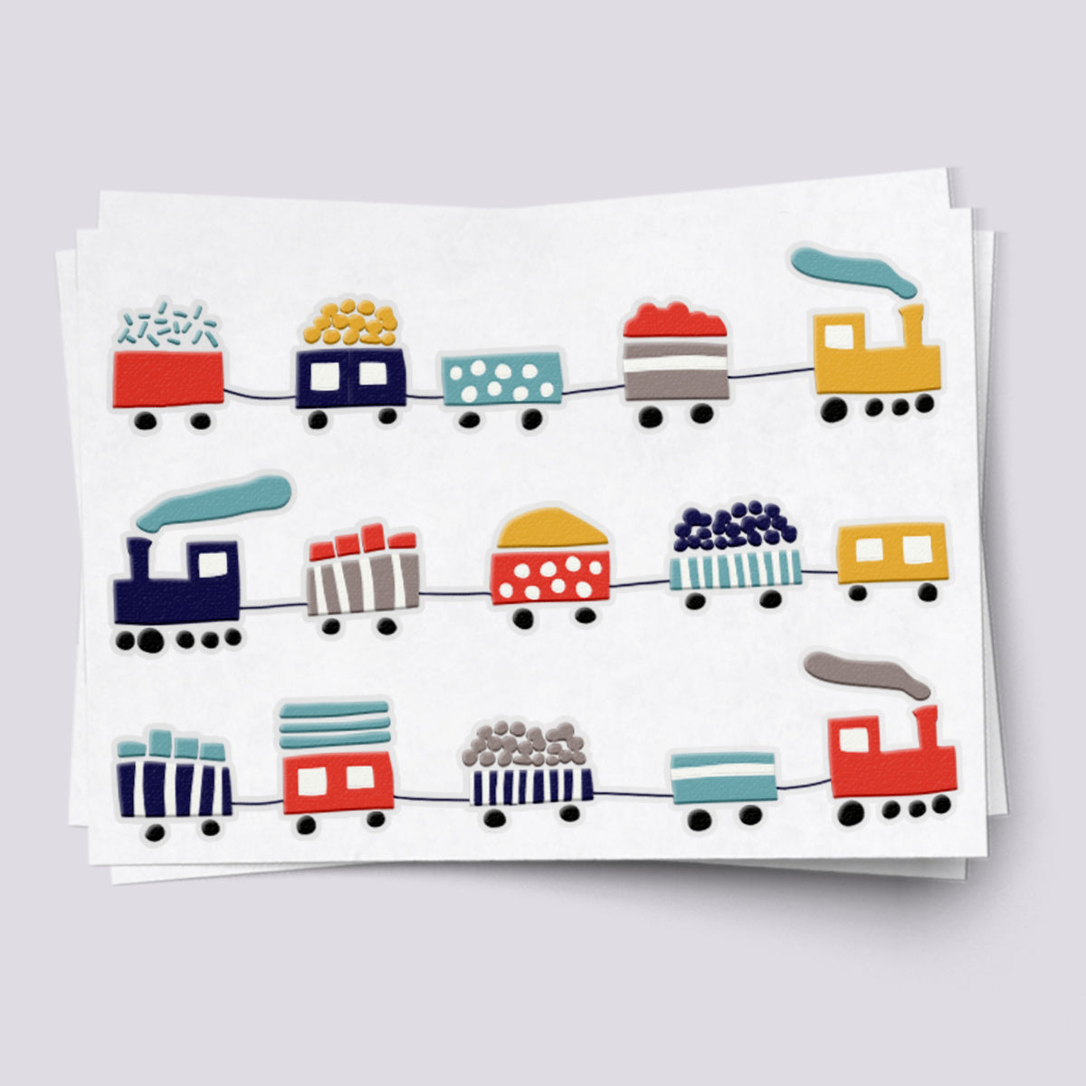Choo Choo Fun - Modern Train Temporary Tattoos for Kids