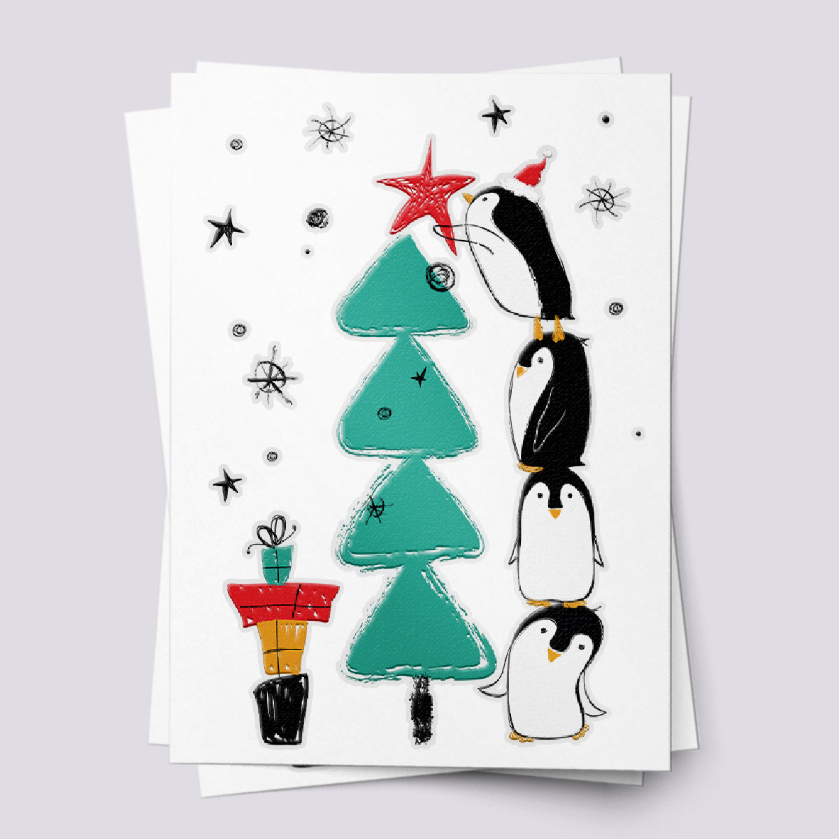 Penguin Tree Temporary Tattoos for Christmas Fun