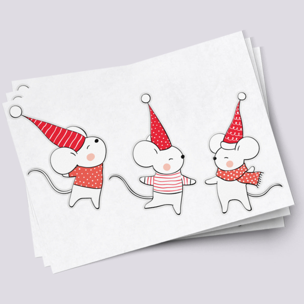 Winter Mice Temporary Tattoos - Festive Fun for Kids