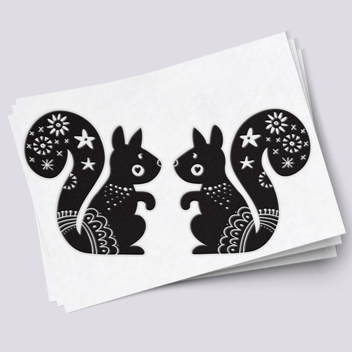 Nordic Squirrels Temporary Tattoo - Scandinavian Art for Parties