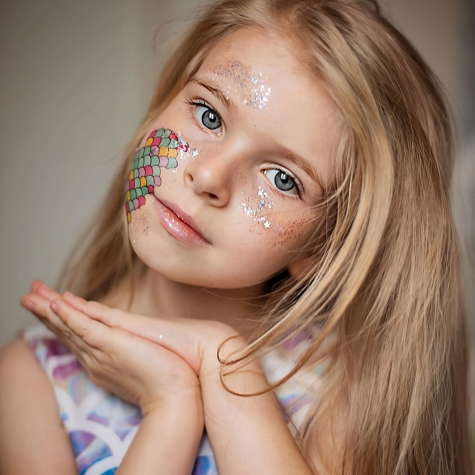 Colorful Mermaid Scales Temporary Tattoos - Perfect for Party Fun
