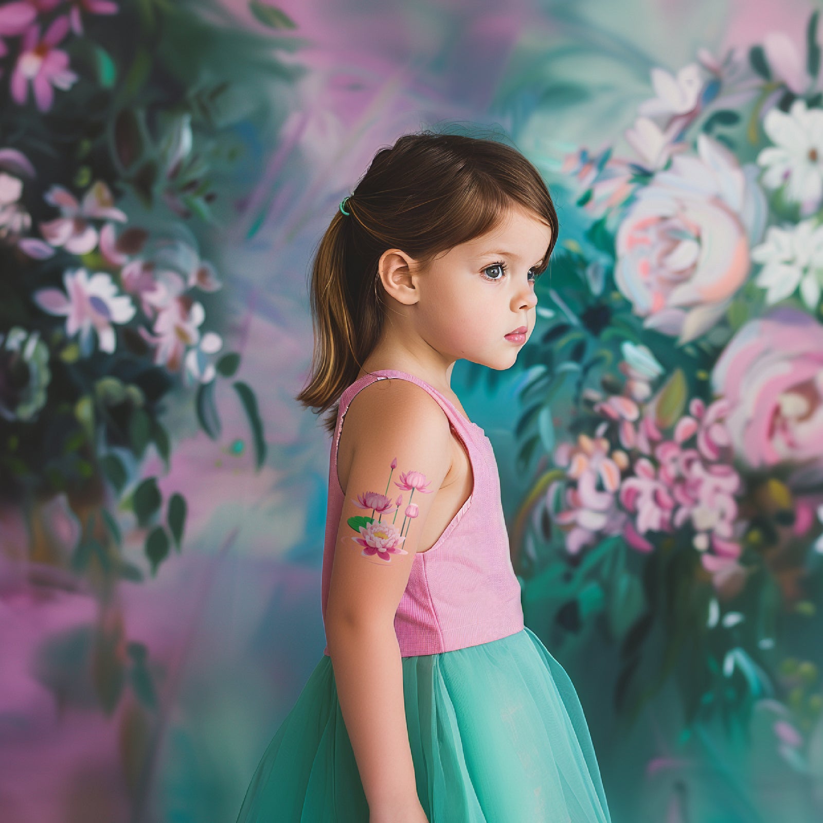 Pink Lotus Temporary Tattoos for Kids' Party Fun